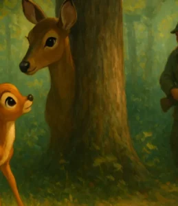 Bambi 1942 Disney cervo floresta mãe caçador amadurecimento natureza