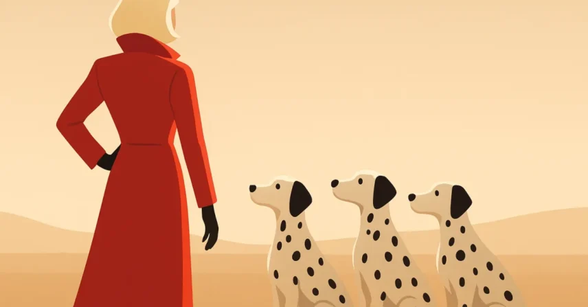 101 Dálmatas 1961 Disney Cruella DeVil vilã moda cachorros