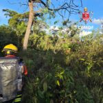 Bombeiros resgatam homem com fraturas em área rural de Brazlândia